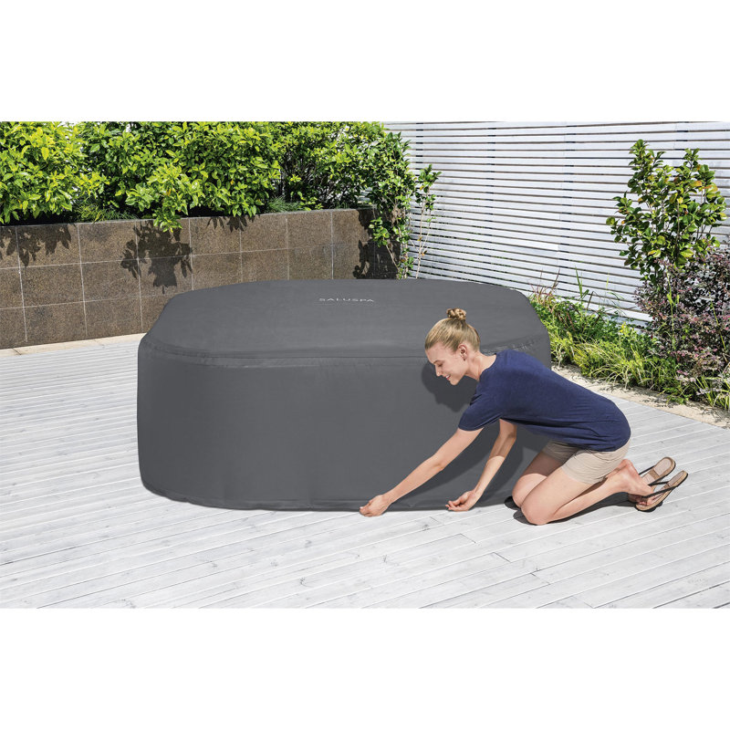 Coleman SaluSpa AirJet 6 Person Inflatable Square Hot Tub with 114 Jets